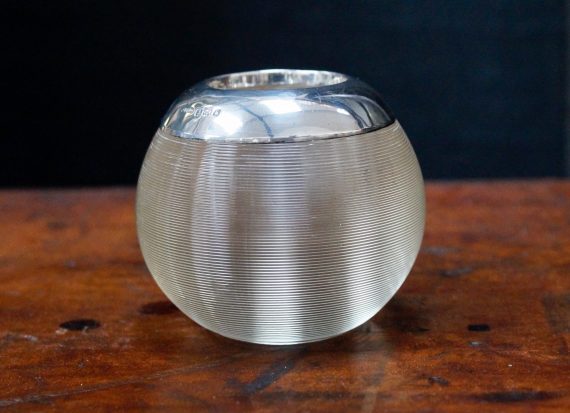 Victorian Silver & Glass Match Striker