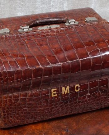 Victorian Crocodile Skin Gladstone Dentist Bag