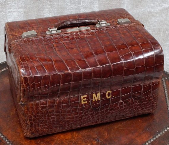 Victorian Crocodile Skin Gladstone Dentist Bag