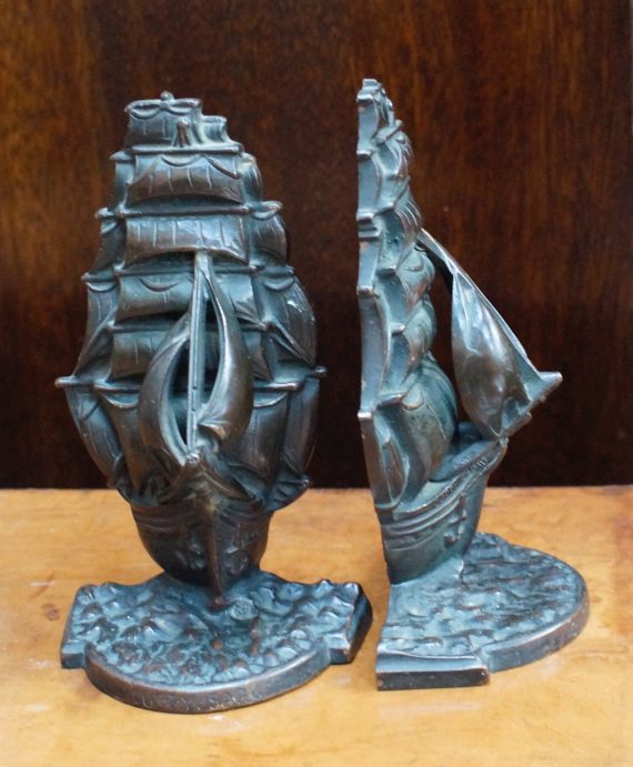 A Pair of Matching Bronze Cutty Sark Bookends (SOLD)