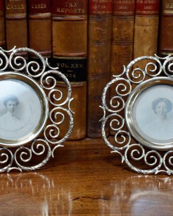 Pair of Victorian English Brass Ring Photos Frames