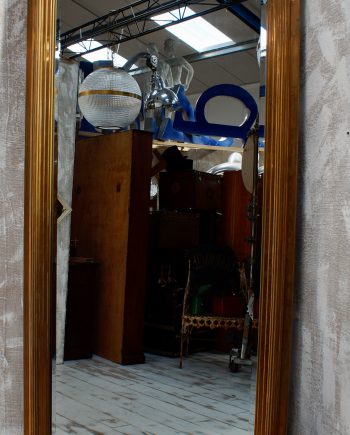 Vintage French Brass Reeded Bistro Mirror (SOLD)
