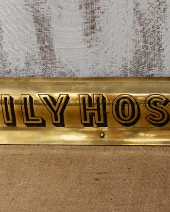 Victorian Brass Bullnose “Family Hosiers” Shop Sign