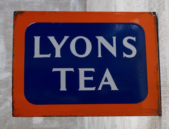 Double Sided Enamel Lyons Tea Advertising Sign