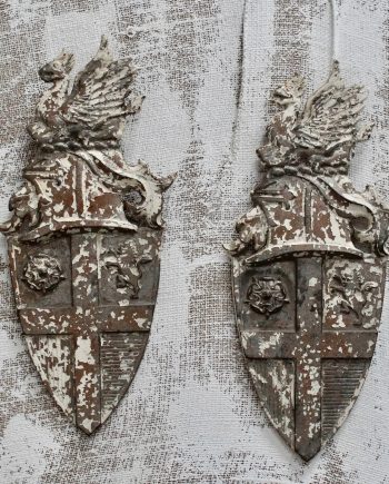 A Pair Of Heraldic Cast Shields (SOLD)