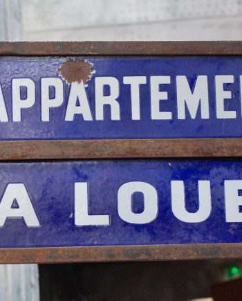 Vintage French Enamel Apartments A Louer Sign (SOLD)