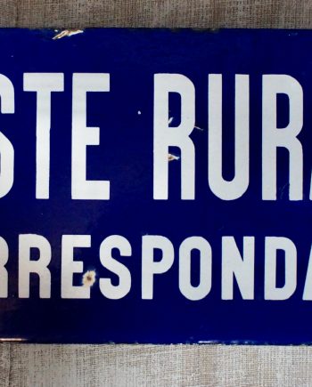 French Enamel Double Sided Postale Rural Correspondant Sign (SOLD)