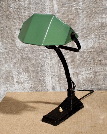 French Art Deco Enamel Desk Lamp
