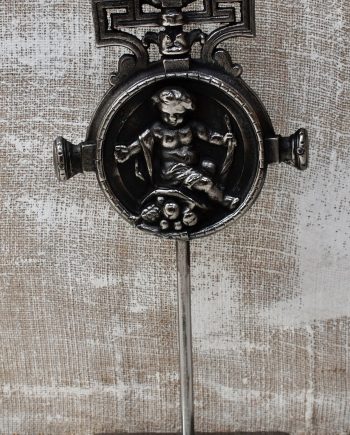 Victorian French Burnished Cast Iron Element On Stand