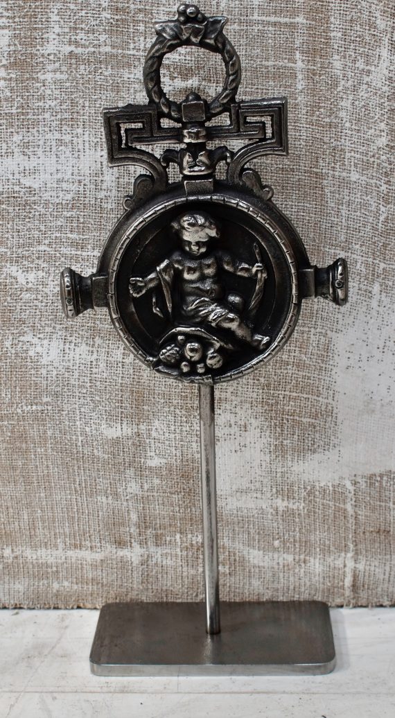 Victorian French Burnished Cast Iron Element On Stand