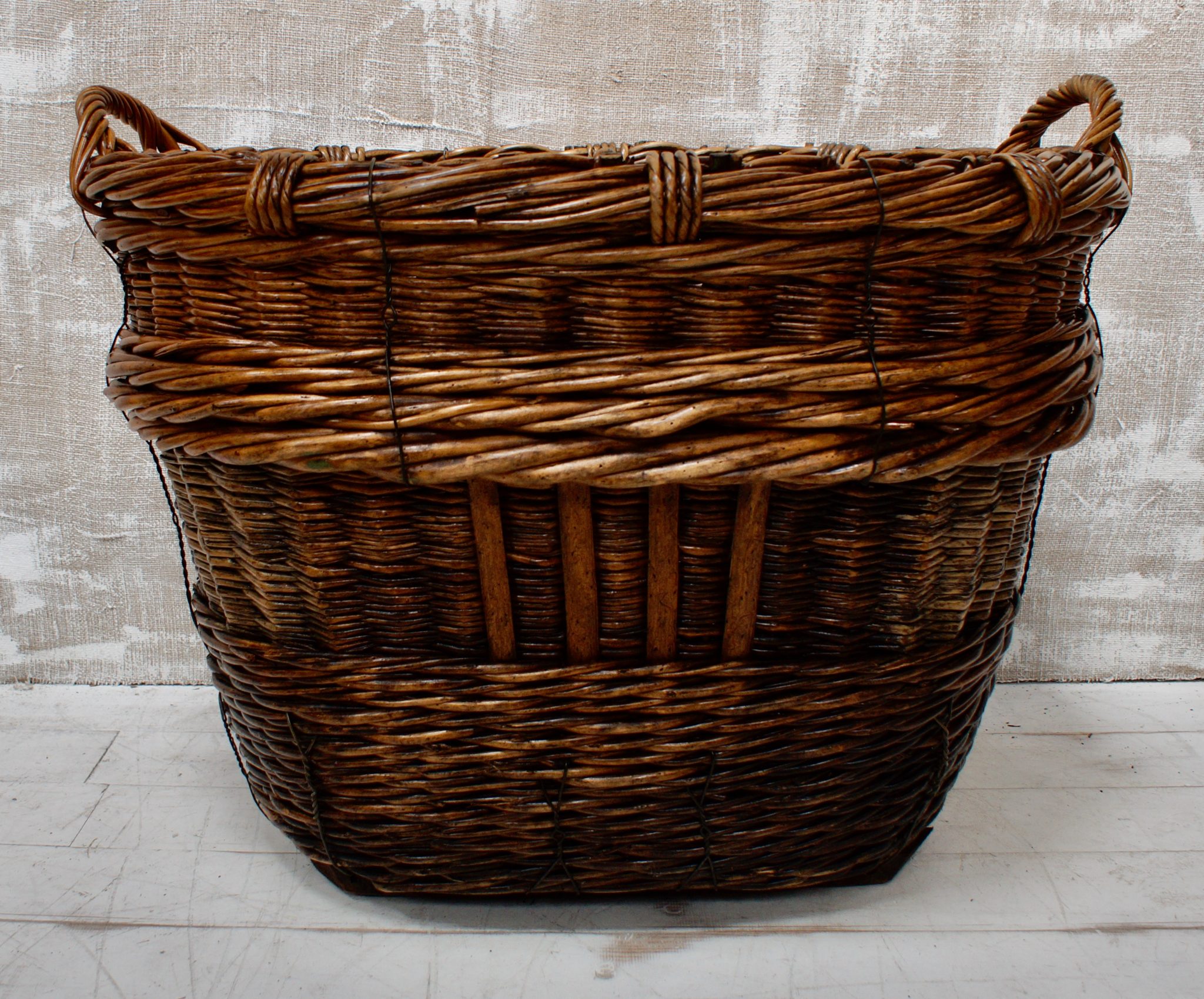 Antique French Champagne Grape Harvest Basket (SOLD) Clubhouse