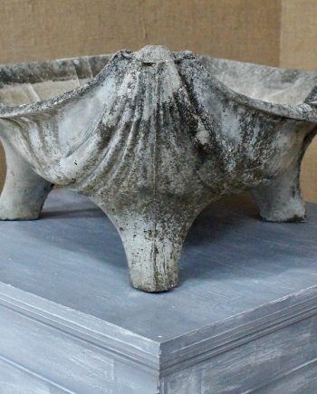 Large Vintage Composite Stone Clam Shell Planter