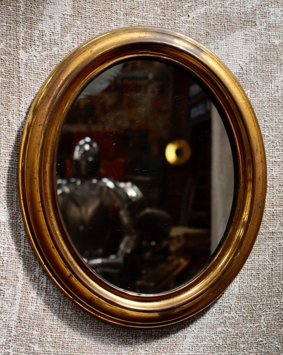 Victorian Brassed Oval Mirror