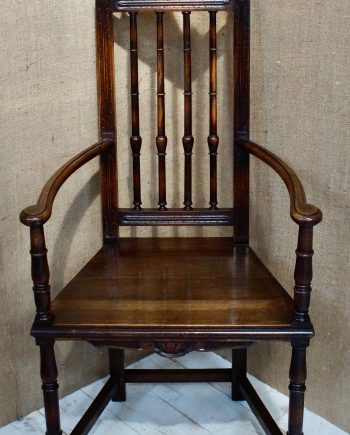 Victorian Continental Spindle Back Open Armchair