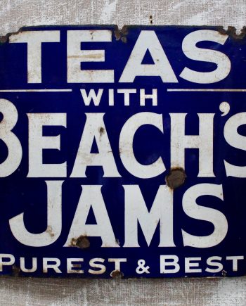 Antique Beach’s Jam Enamel Shop Sign (SOLD)