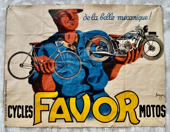 Vintage Cycles Favor Motos Advertising Banner (SOLD)