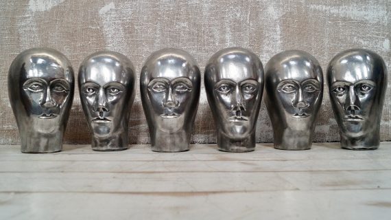 Cast Aluminium German Milliners Heads (SOLD)