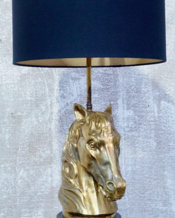 Maison Jansen Brass Horse Head Table Lamp