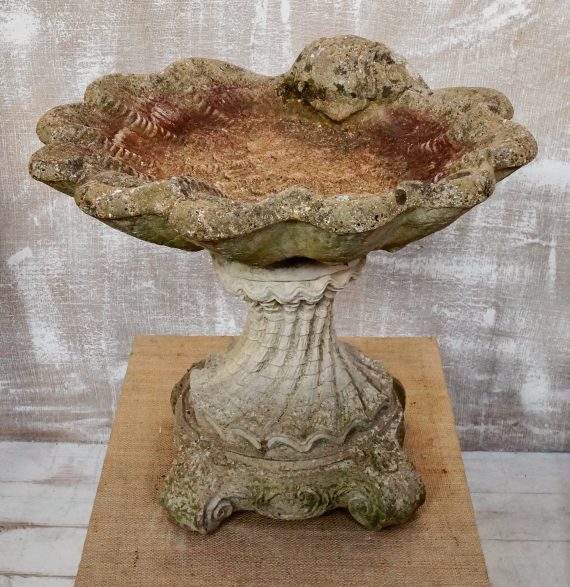Vintage Scallop Shell Bird Bath (SOLD)