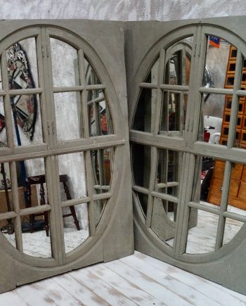Antique Painted French Oak Window Mirrors