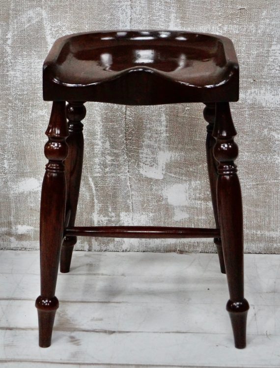 Antique Mahogany Saddle Stool (SOLD)