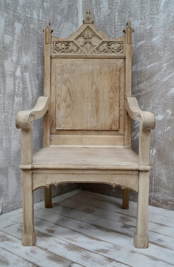 Antique English Oak Throne Chair (SOLD)