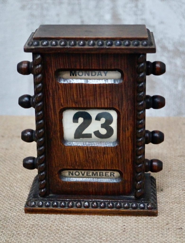 Victorian Desk Top Mahogany Perpetual Calendar (SOLD) Clubhouse