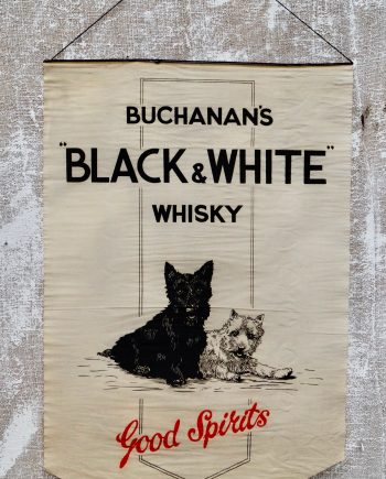 Rare Buchanan’s Black & White Whiskey Advertising Banner