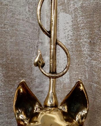 Victorian Brass Fox Head And Whip Hall Porter