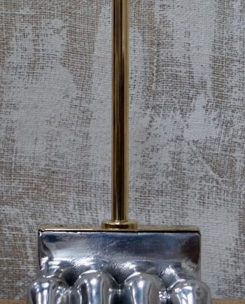 Polished Aluminium Cast Mould Lion Paw Table Lamp (SOLD)