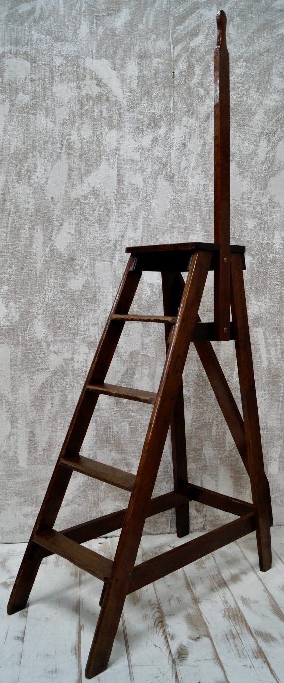 Victorian Pitch Pine Library Steps (SOLD)
