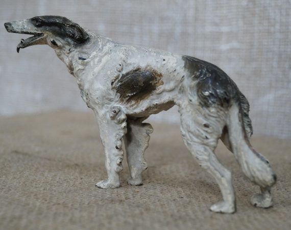 Cold Painted Miniature Bronze Russian Borzoi