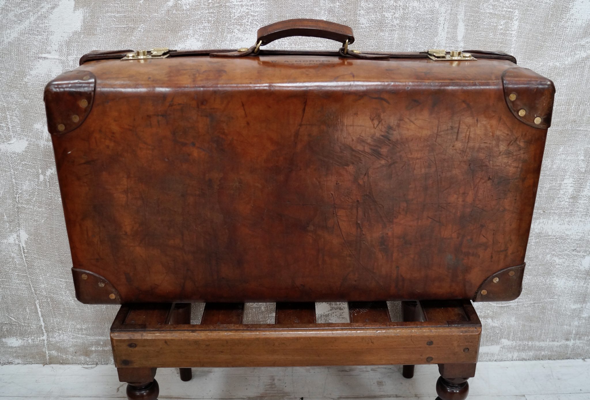 Vintage Large Leather Suitcase (SOLD) Clubhouse Interiors Ltd