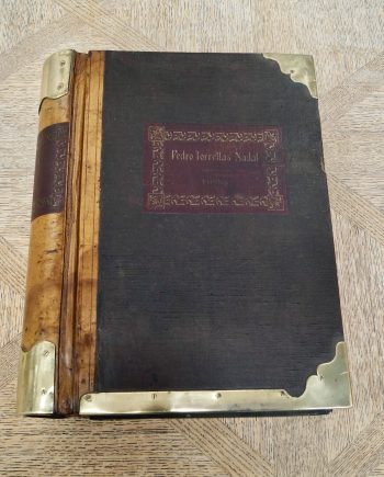 Large Spanish Leather & Brass Bound Ledger