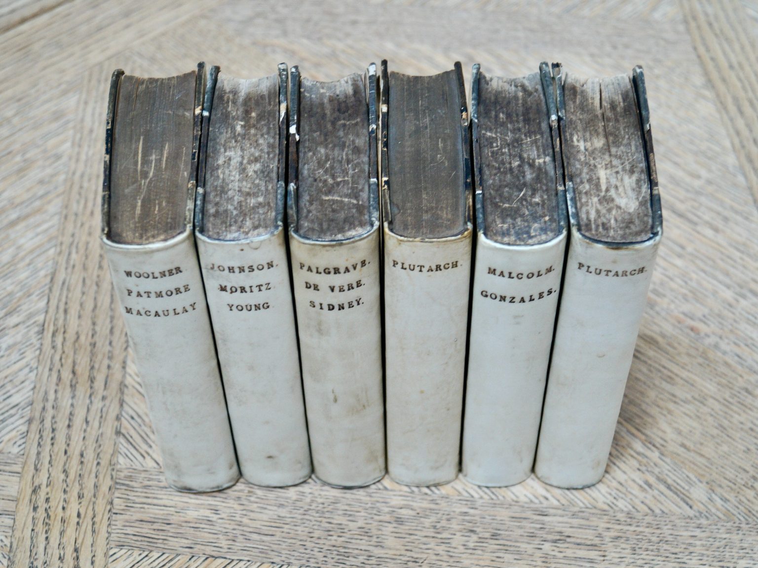 Antique Vellum Bound Books Clubhouse Interiors Ltd