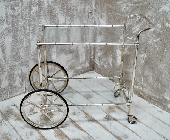 Vintage French Faux Bamboo Drinks Cart