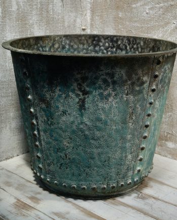 Large Verdigris Steel Planter (SOLD)