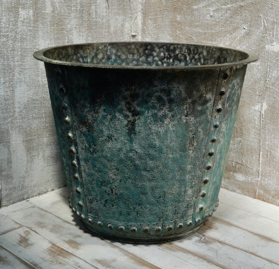 Large Verdigris Steel Planter (SOLD)