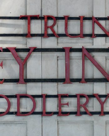 Antique Painted Bronze Shop Display Sign
