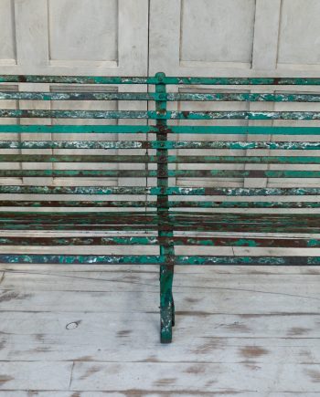 Antique Strap Iron Slatted Bench (SOLD)