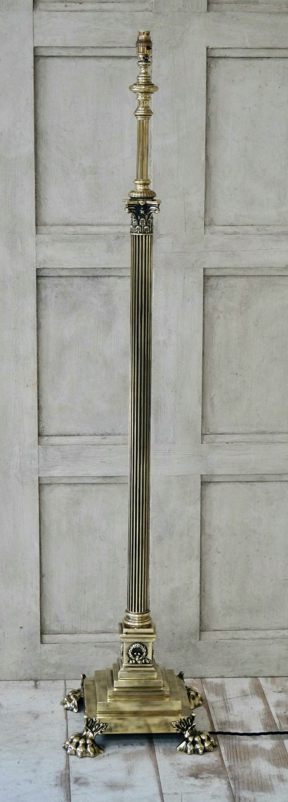 Victorian Corinthian Telescopic Brass Floor Lamp (SOLD)