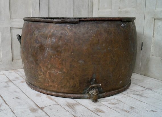 Extra Large Antique Copper Cheese Vat Planter (SOLD)