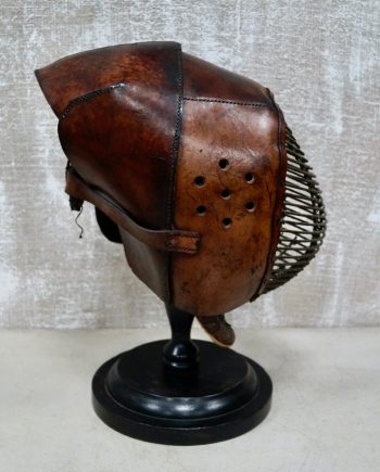 Antique Leather Kendo Mask On Stand (SOLD)