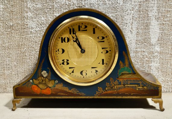 Art Deco Blue Chinoiserie Mantel Clock (SOLD)