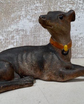 Antique Terracotta Greyhound Sculpture