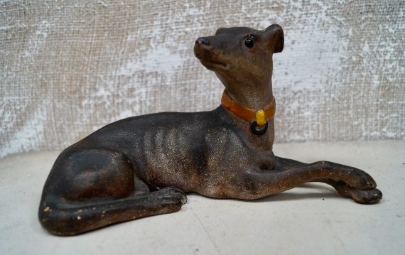 Antique Terracotta Greyhound Sculpture