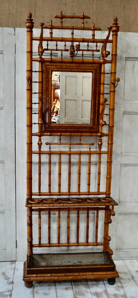French Victorian Faux Bamboo Hall Stand