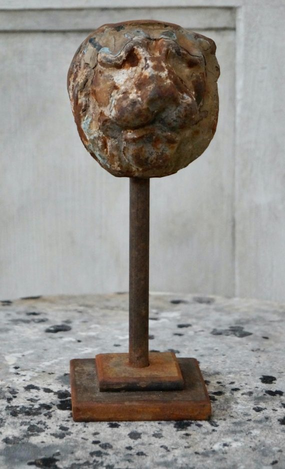 Georgian Cast Iron Lion Mask on Stand