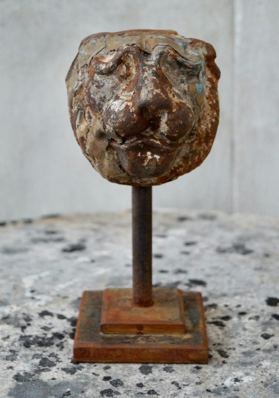 Georgian Cast Iron Lion Mask on Stand