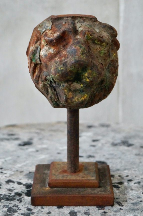 Georgian Cast Iron Lions Mask On Stand